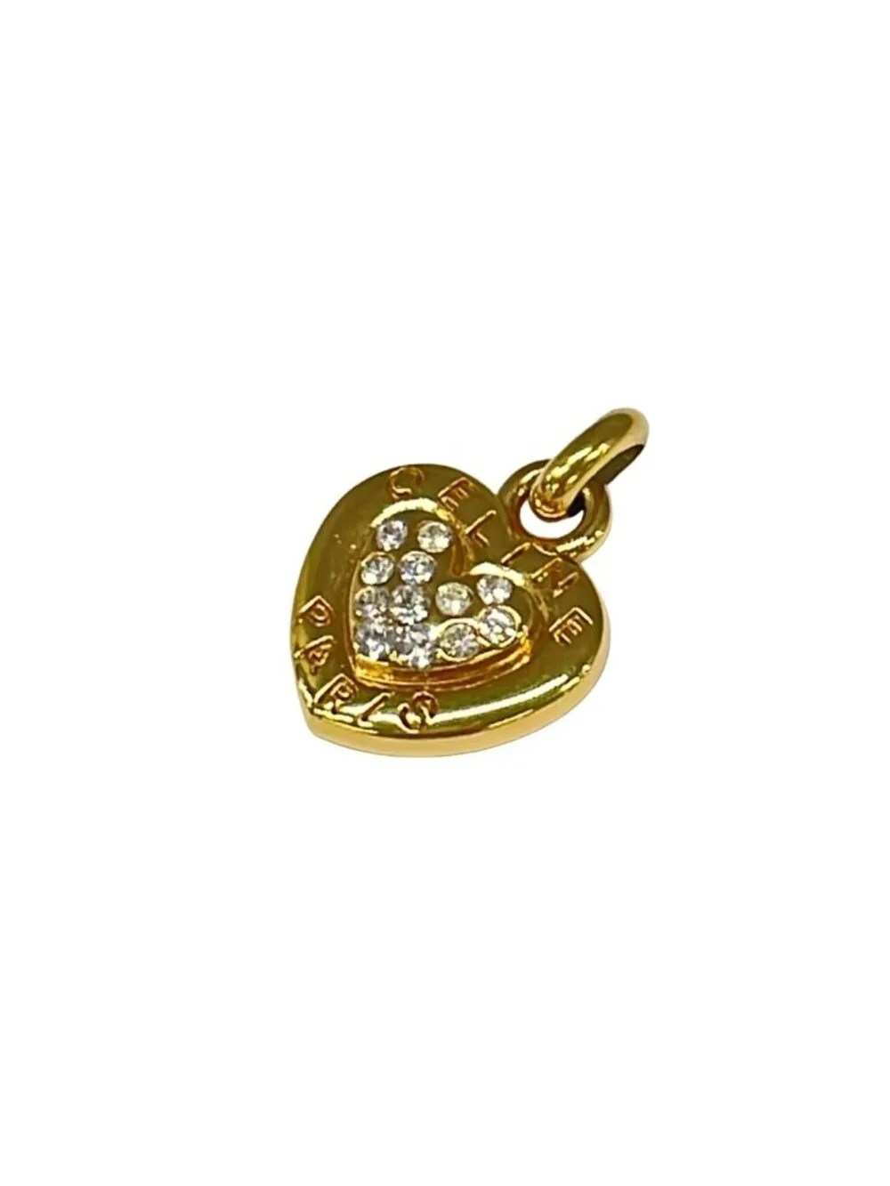 Celine Pendant Gold Clear Rhinestone